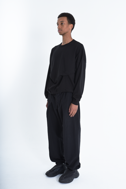TRACK PANTS BLACK ( STUDY 8.01 : kvr logo)
