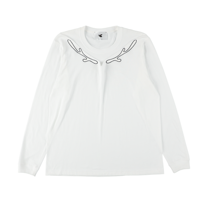 LONG SLEEVE T SHIRT WHITE ( STUDY 9.02 : kvr LOGO)